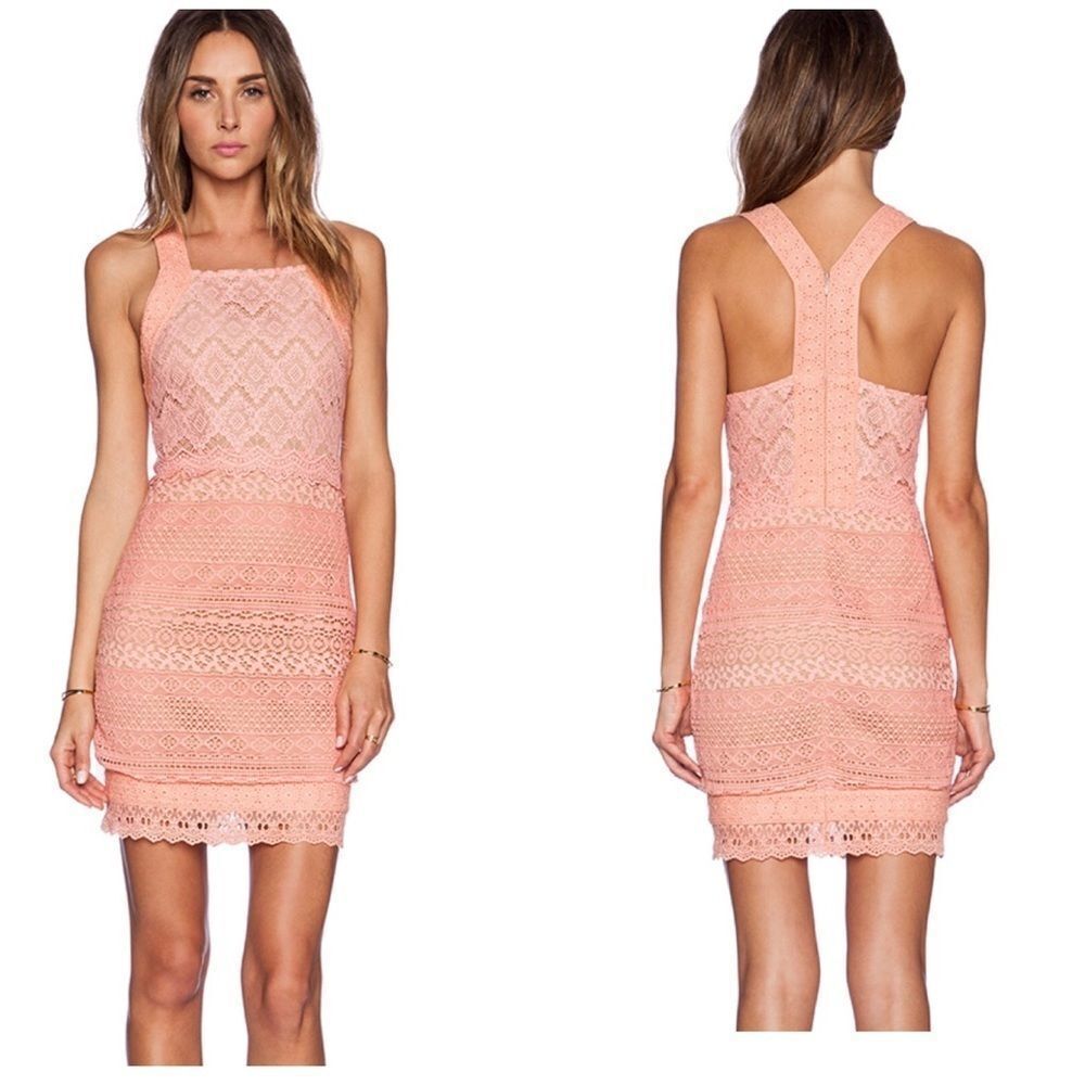 Ladakh Farrah Lace Dress in Coral size XS